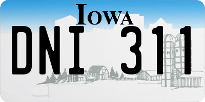 IA license plate DNI311
