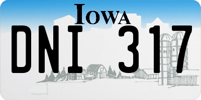 IA license plate DNI317
