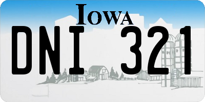 IA license plate DNI321