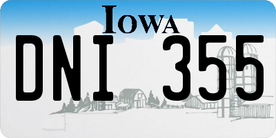IA license plate DNI355