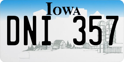 IA license plate DNI357
