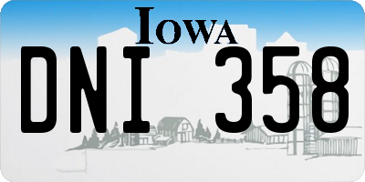 IA license plate DNI358