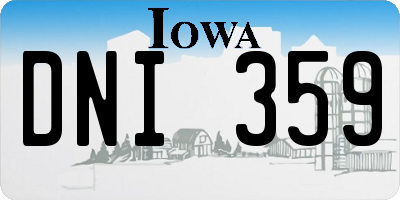 IA license plate DNI359