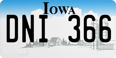 IA license plate DNI366