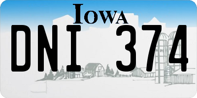 IA license plate DNI374