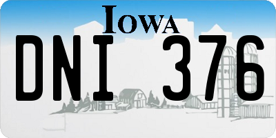 IA license plate DNI376