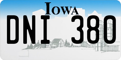 IA license plate DNI380