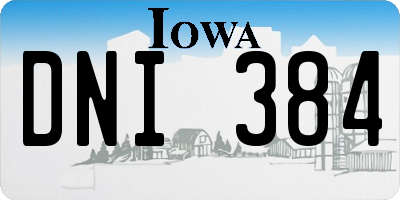 IA license plate DNI384