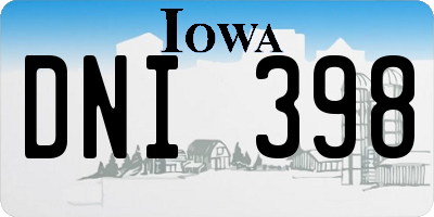 IA license plate DNI398