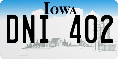 IA license plate DNI402