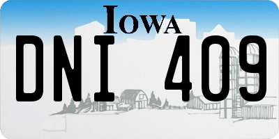 IA license plate DNI409
