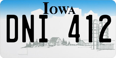 IA license plate DNI412