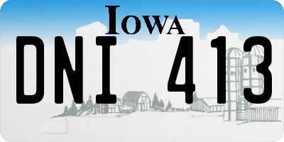 IA license plate DNI413