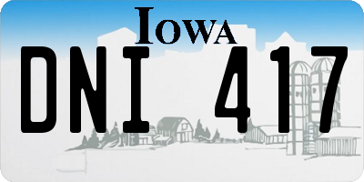 IA license plate DNI417