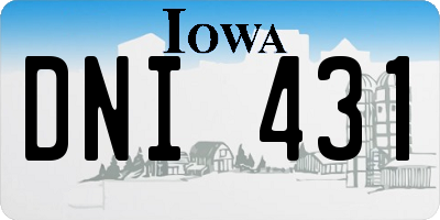 IA license plate DNI431