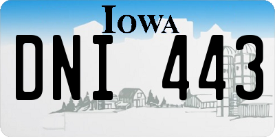 IA license plate DNI443