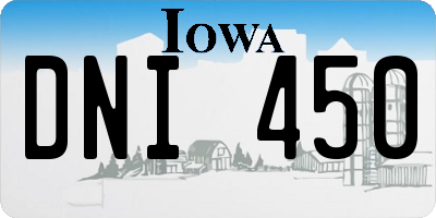 IA license plate DNI450