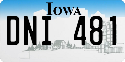 IA license plate DNI481