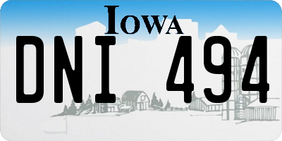 IA license plate DNI494