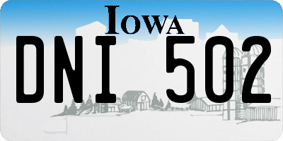 IA license plate DNI502