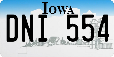 IA license plate DNI554
