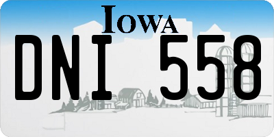 IA license plate DNI558