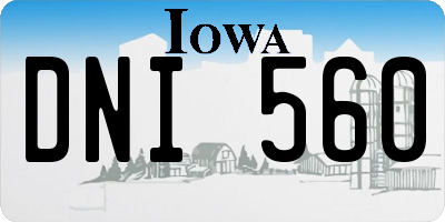 IA license plate DNI560
