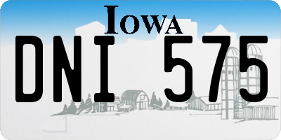 IA license plate DNI575