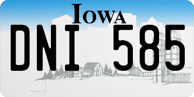 IA license plate DNI585