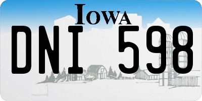 IA license plate DNI598