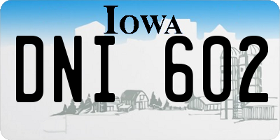IA license plate DNI602