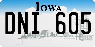 IA license plate DNI605