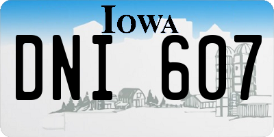 IA license plate DNI607