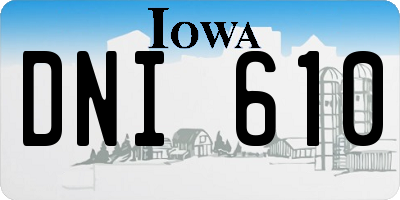 IA license plate DNI610