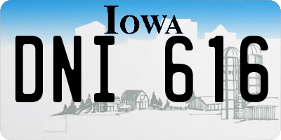 IA license plate DNI616
