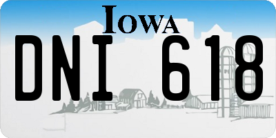 IA license plate DNI618