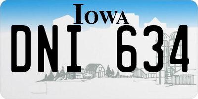 IA license plate DNI634