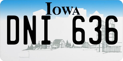 IA license plate DNI636