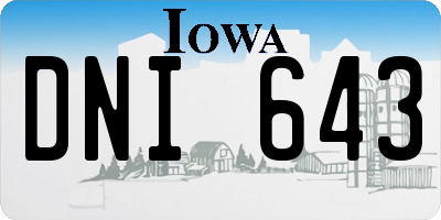 IA license plate DNI643