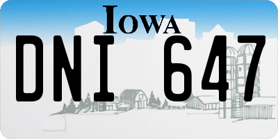IA license plate DNI647