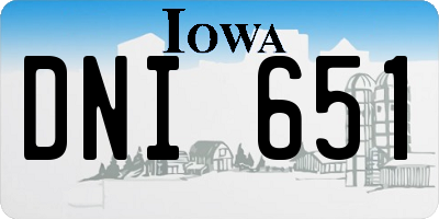 IA license plate DNI651