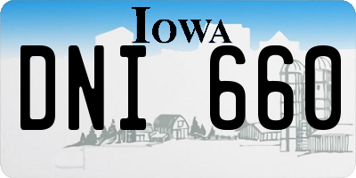 IA license plate DNI660