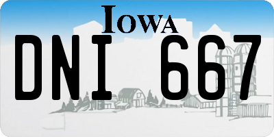 IA license plate DNI667
