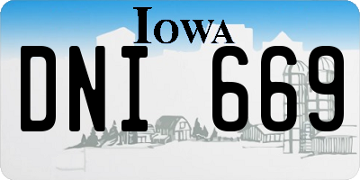 IA license plate DNI669