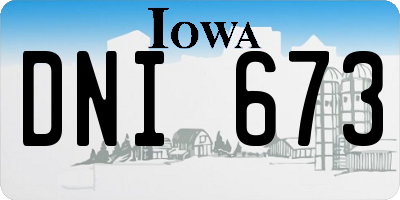 IA license plate DNI673