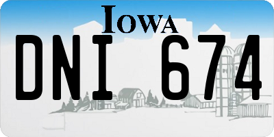 IA license plate DNI674