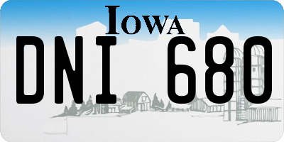 IA license plate DNI680