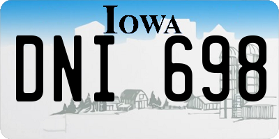 IA license plate DNI698