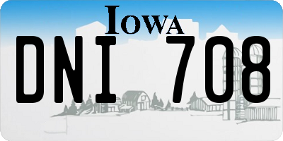 IA license plate DNI708