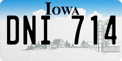 IA license plate DNI714